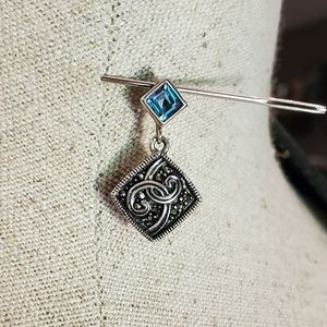 5 For $25 Vintage Sterling Silver and Topaz Pendant